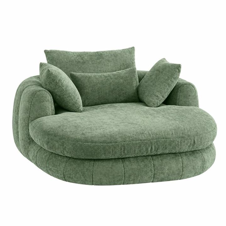 GOODSILO Oversized Indoor Chaise Lounge Chair Deep Seat Chenille Cloudlike Comfortable Reading Chair for Living Room Bedroom