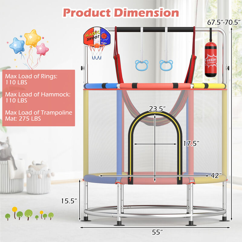 Kids Mini Trampoline Gift for Boys and Girls Ages 3 to 6 Years Old image number 2