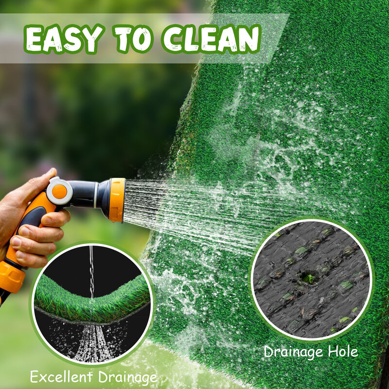 FUFU&GAGA Artificial Turf Grass Mat - 9.8FT x 6.6FT, Perfect for Gardens and Patios,Green image number 4