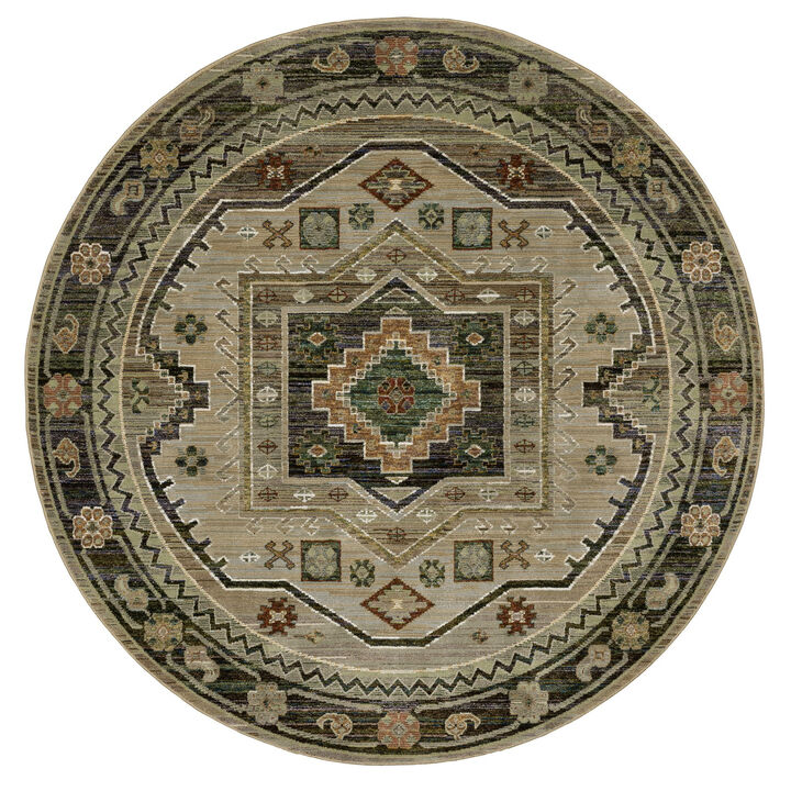 HomeRoots Tribal Round Rug