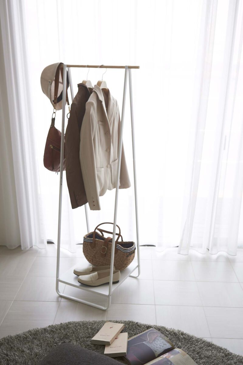 Coat Rack with Shelf - White