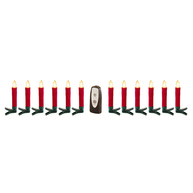 Set of 24 LED Clip-On Taper Candles for Holiday and Seasonal Décor Lighting