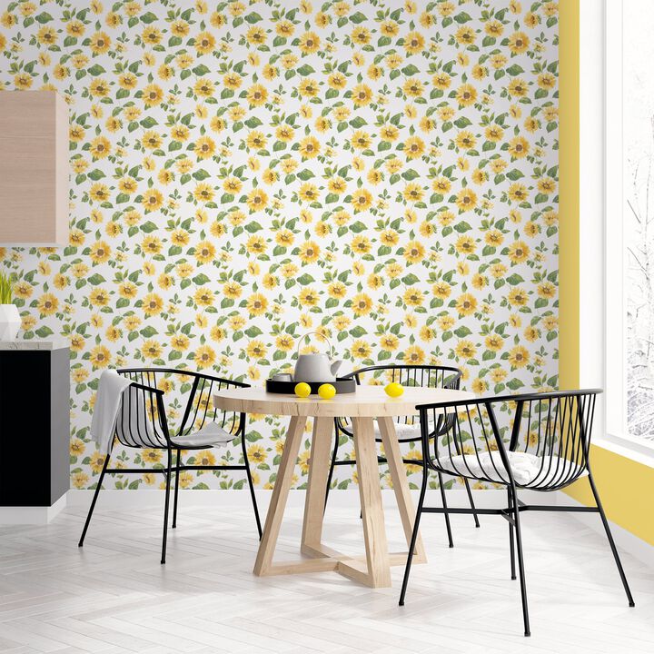 Just Kitchens Sunflower Trail Yellow Wallpaper G45458