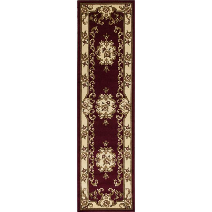 HomeRoots Decor 22 x 711 Runner Polypropelene RedIvory Area Rug