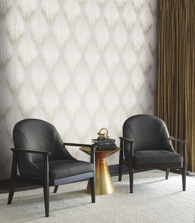 Starfall Dove Metallic Ikat Wallpaper (Set of 2)