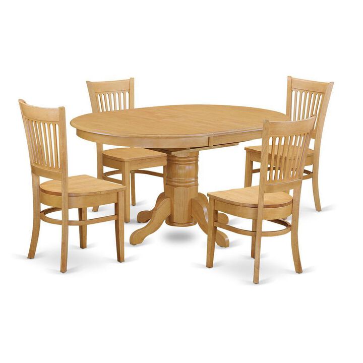 5 PC Dining room set for 4-Dinette Table with Leaf and 4 dinette Chairs.