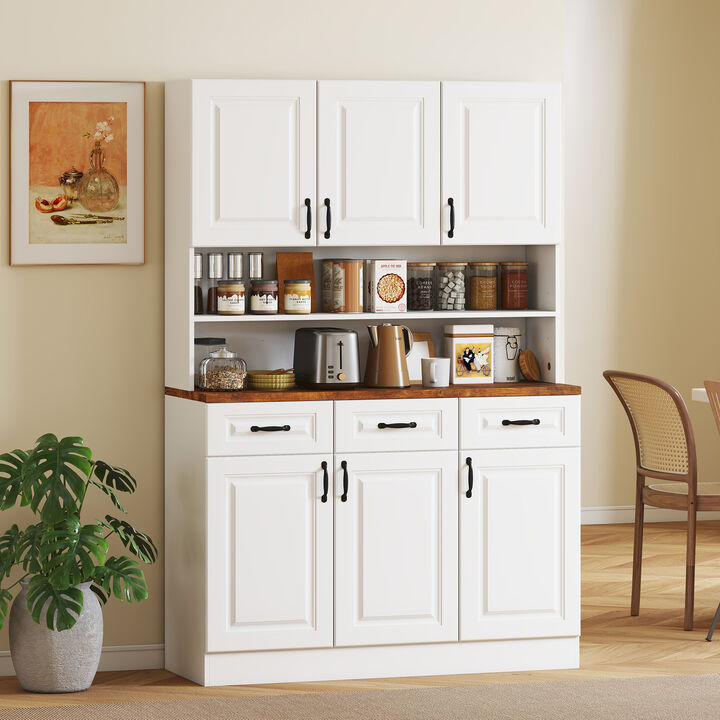 Hivvago 71" Pantry Cabinet with Adjustable Shelves and Soft-Close Doors