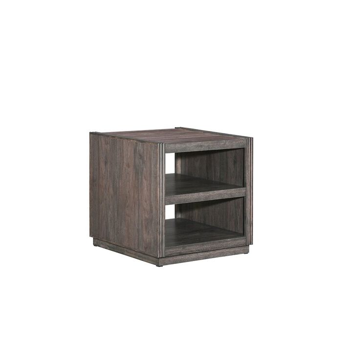 Liberty Furniture Modern Edge End Table for Living Room Contemporary - Caffe Brown