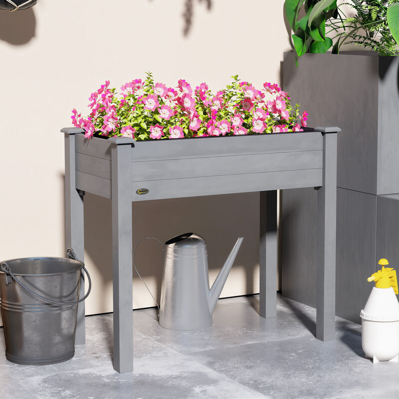 Hivvago 34" Wooden Raised Garden Bed with Drainage Holes image number 6
