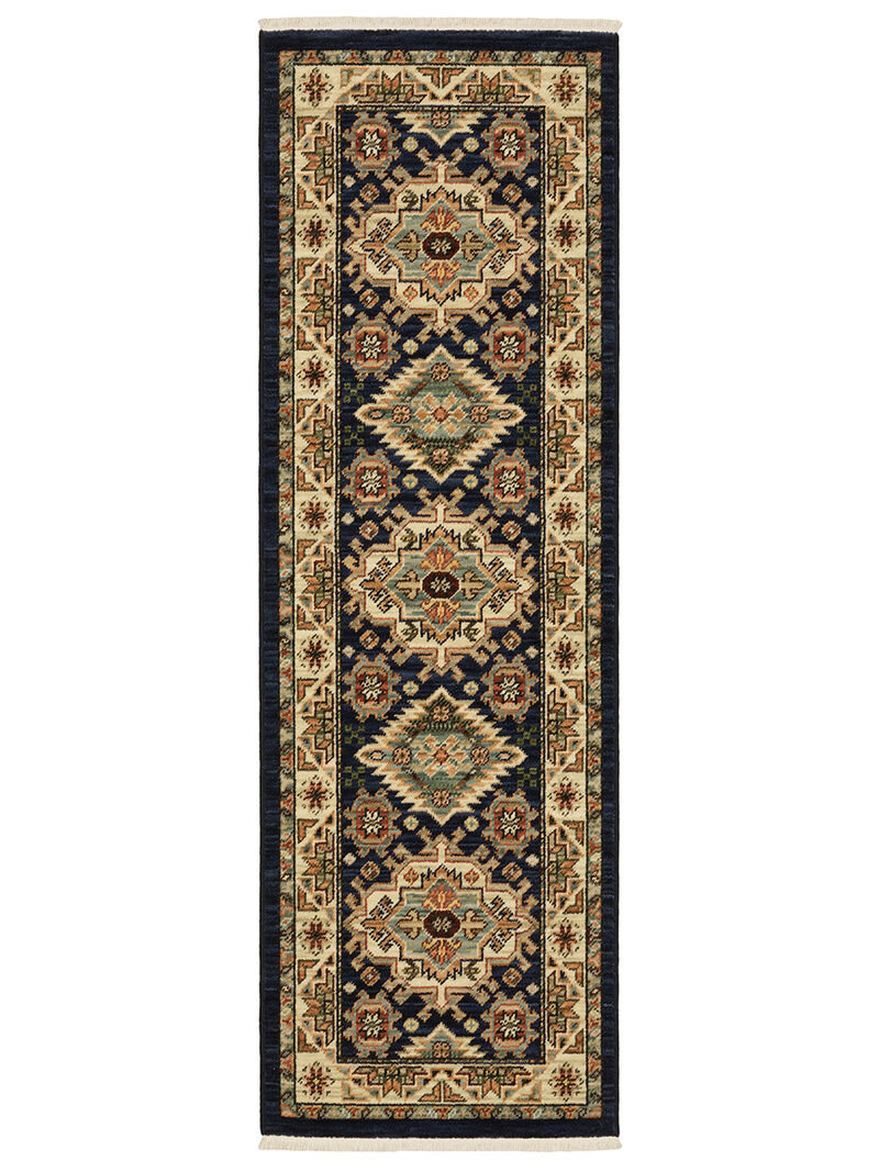 Lilihan 2'6" x 12' Navy Rug