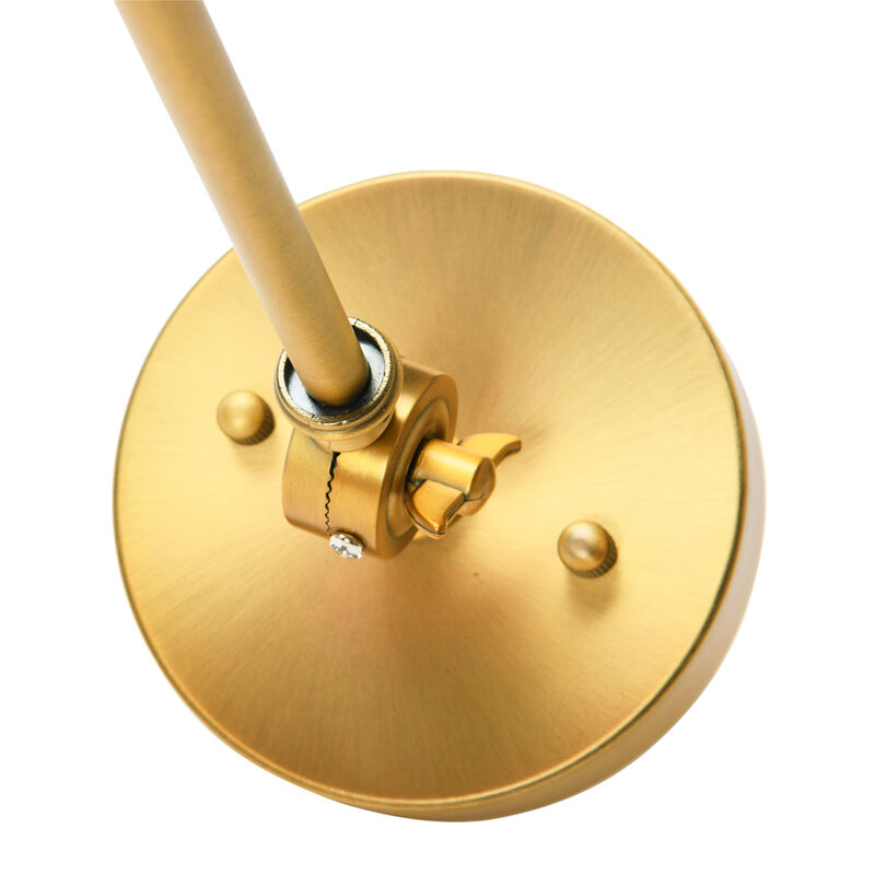 Coastal Adjustable Wall Sconce with Neutral Beige Rattan Shades, Antique Metal Brass Finish image number 3