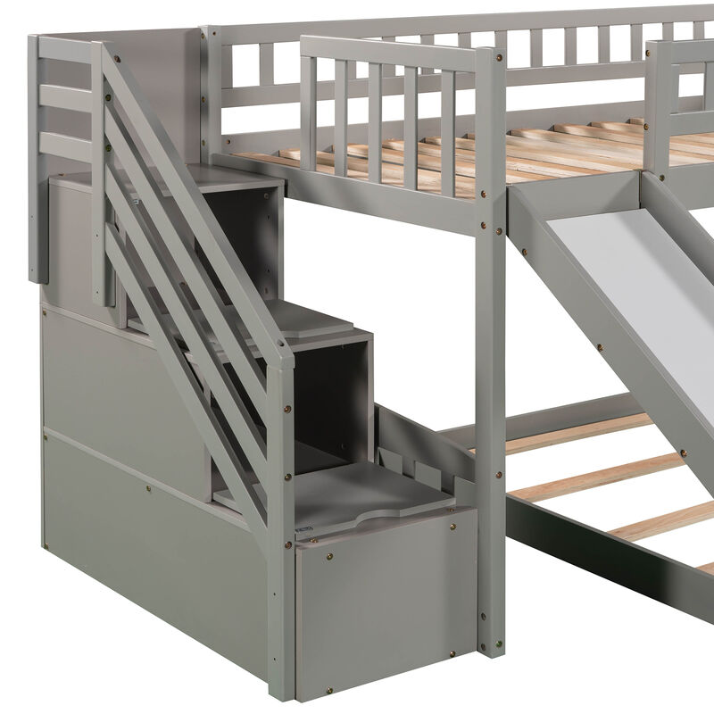 Merax Bunk Bed with Two Drawers and Slide image number 6