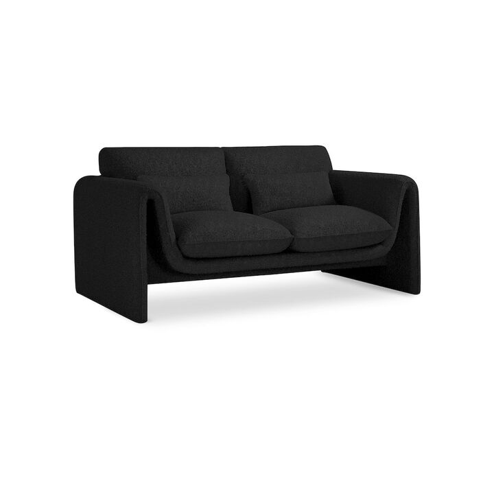 Meridian Furniture Stylus Black Boucle Fabric Loveseat