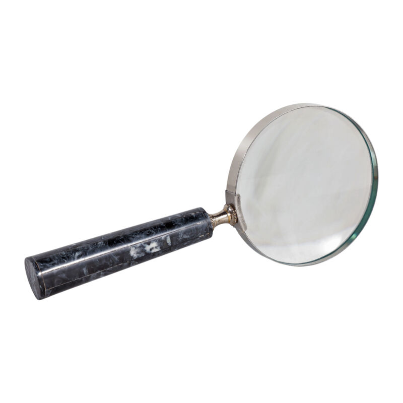 9x4" Marbled Handle Magnifying Glass, Black/white image number 1
