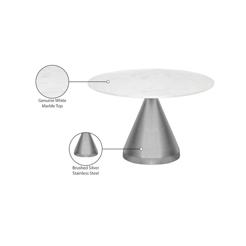 Meridian Furniture Emery White Marble Dining Table