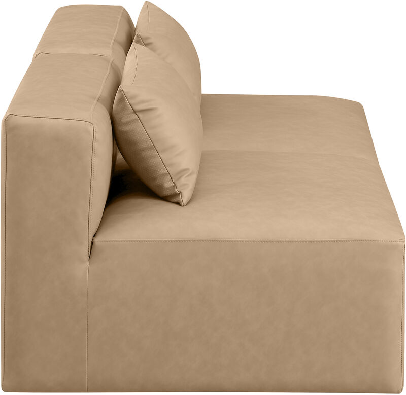 Meridian Furniture Cube Tan Vegan Leather Modular Sofa