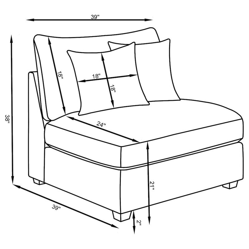 Coaster Co. of America Cambria 5-piece Upholstered Modular Sectional Sofa Grey image number 2