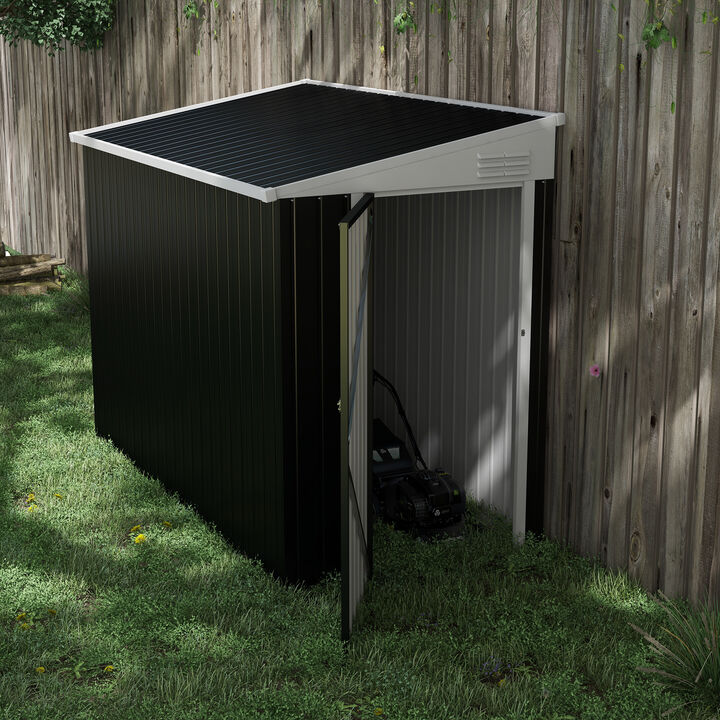 Hivvago 4' x 8' Lean-To Metal Garden Shed