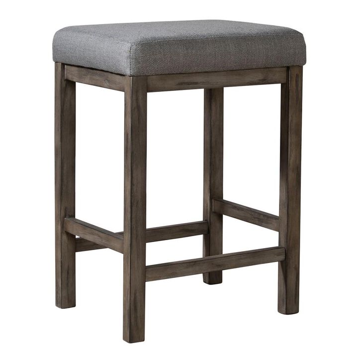 Liberty Furniture Hayden Way Upholstered Console Stool in Gray Wash