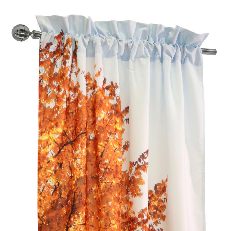 Habitat Photo Real Autumn Sensation Colorful Fall Tree Light Filtering Pole Top Curtain Panel Pair Each 38" x 84" Multicolor