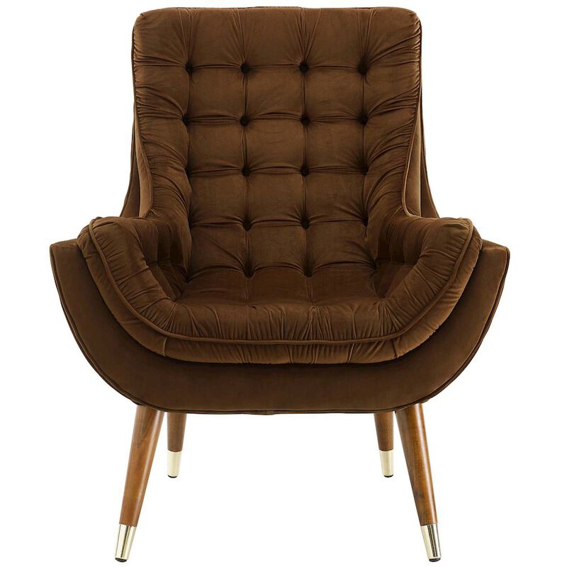 Suggest Button Tufted Performance Velvet Lounge Chair image number 2