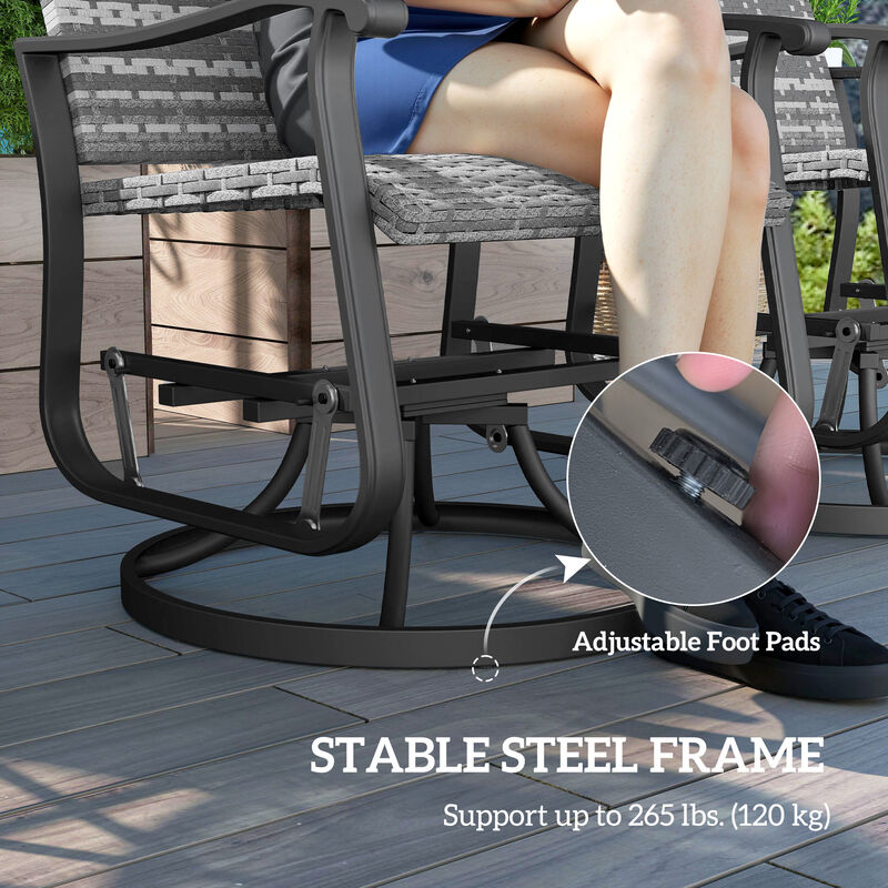 Hivvago Rattan Patio Glider Chair Set image number 5