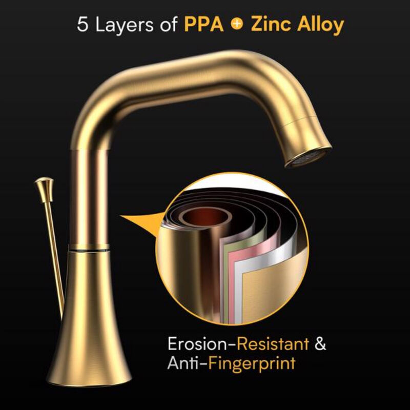 3-Hole Bathroom Sink Faucet Widespread with Pop-Up Drain