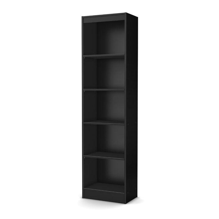 Hivvago 5 Shelf Narrow Bookcase Black Finish