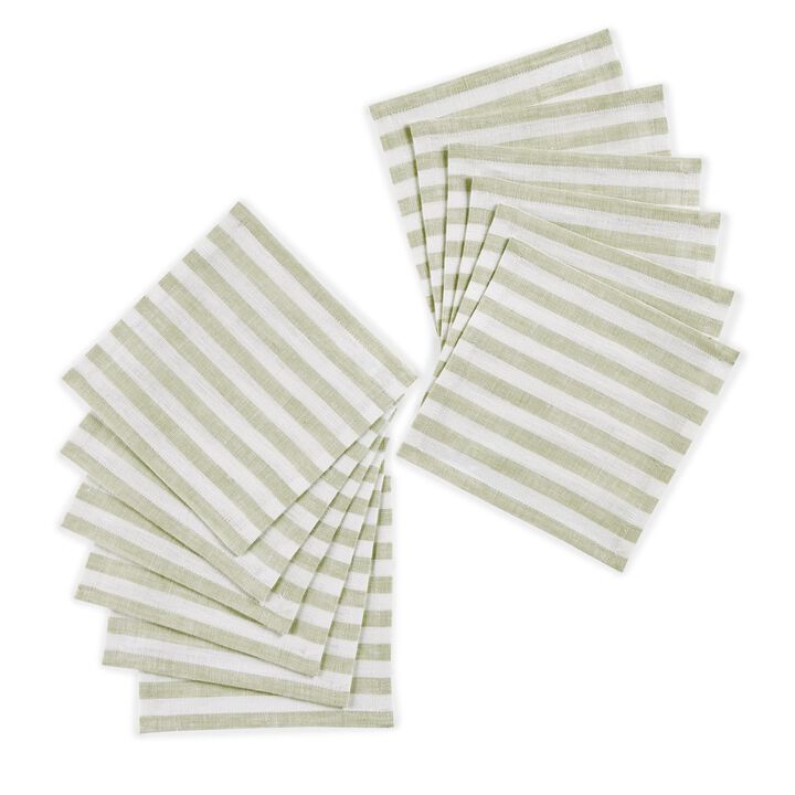 Linen Cocktail Napkins - Amalfi Stripe