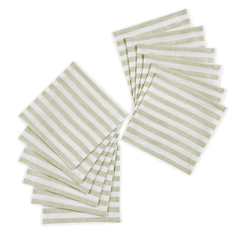 Linen Cocktail Napkins - Amalfi Stripe image number 0