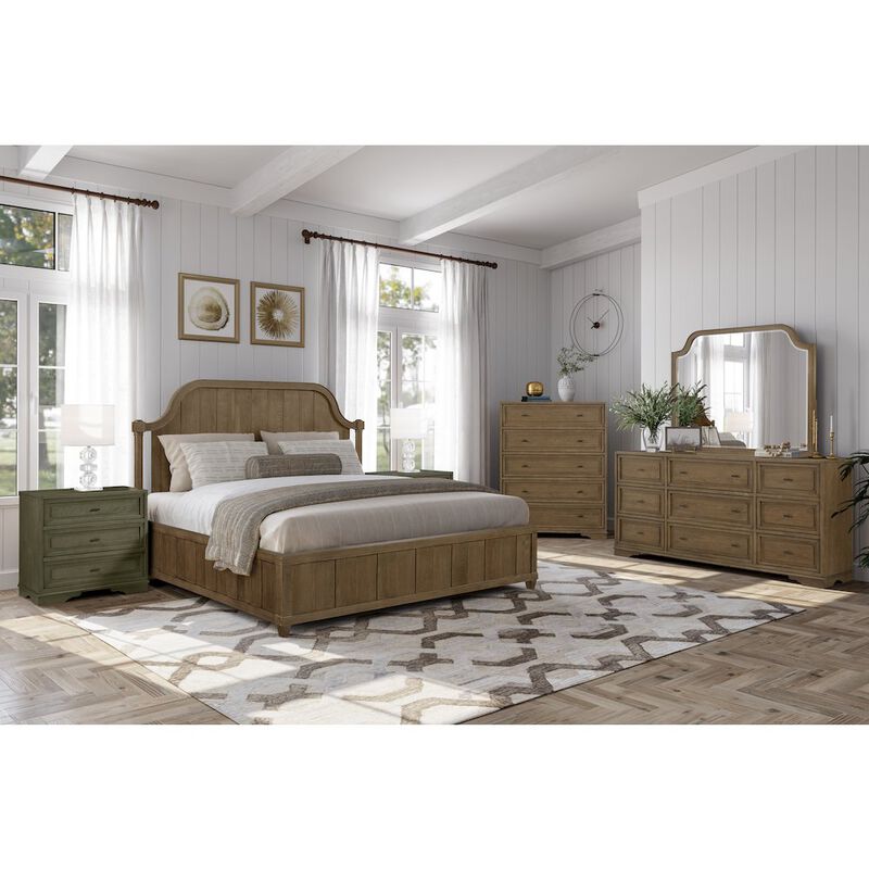 Magnolia Queen Planked Panel Bed - Almond image number 5