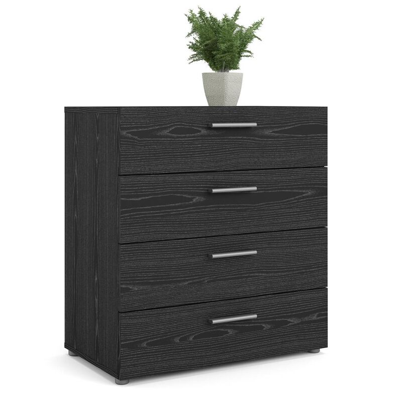 Tvilum Austin 4 Drawer Chest, Black Woodgrain