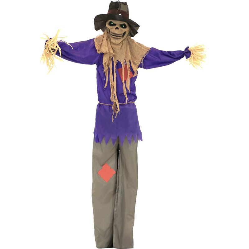 Haunted Hill Farm 72 Standing Scarecrow with Lights & Sounds image number 0