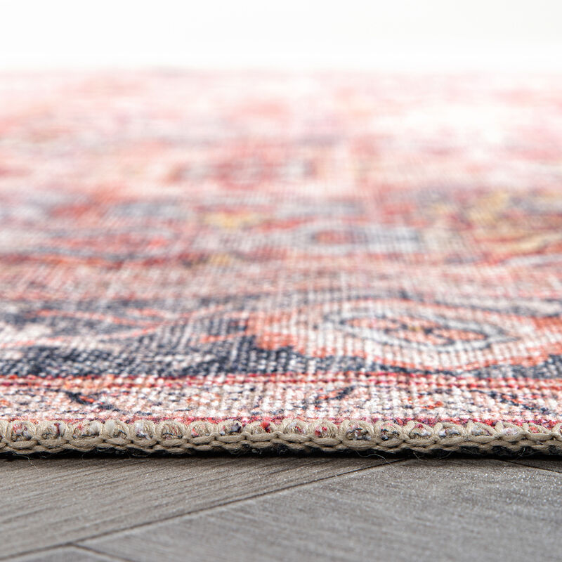 World Rug Gallery Vintage Bordered Machine Washable Non Slip Area Rug:  Flat Pile,  Stain & Water Resistant image number 2