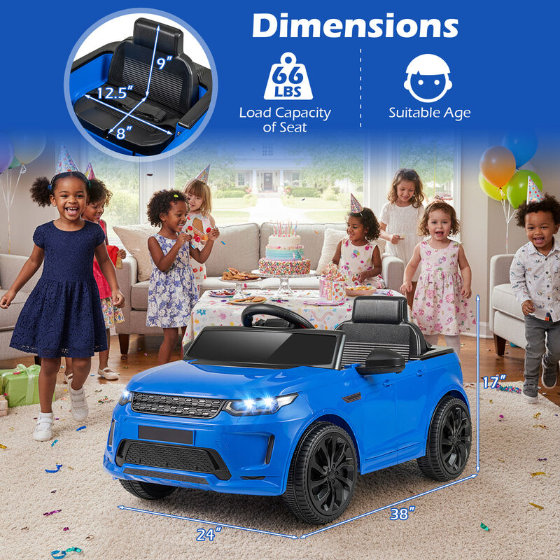 12V Kids Ride On Car with Remote Control, LED Lights, Music and Safety Belt image number 2