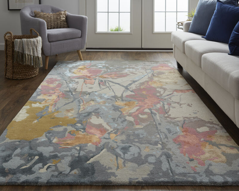 Dafney 8867F Blue/Pink/Gray 2' x 3' Rug image number 1