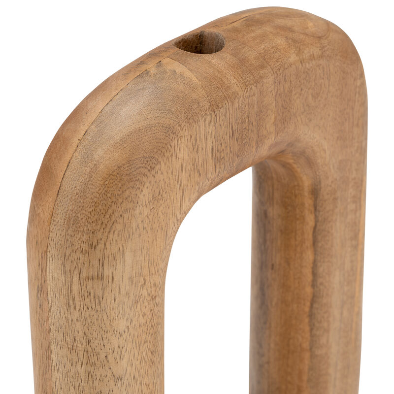 Wood Horseshoe Vase, Brown image number 4
