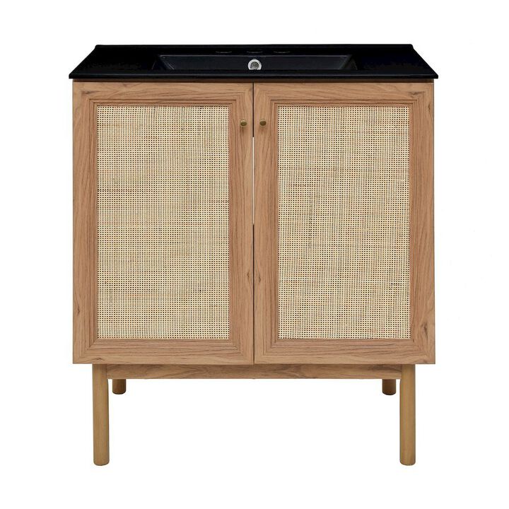 30" Freestanding Bathroom Vanity with 3-Hole Widespread Sink Top