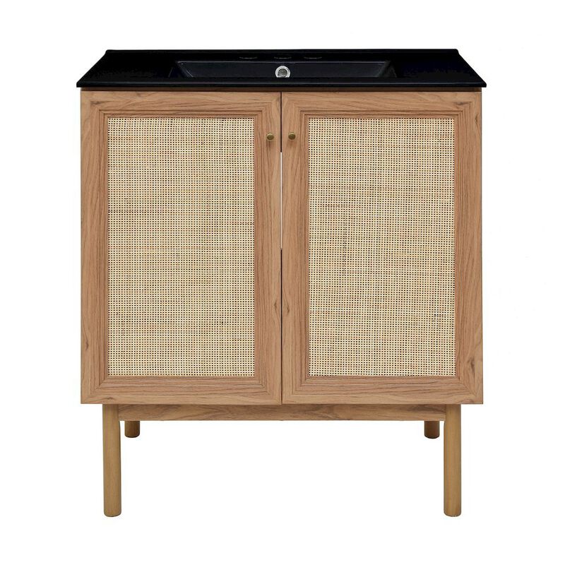 30" Freestanding Bathroom Vanity with 3-Hole Widespread Sink Top image number 0