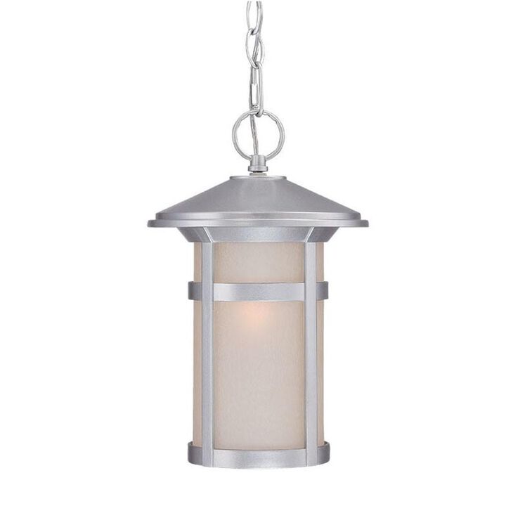 Hivvago Silver Lantern Metal Dimmable Chandelier With Frosted Shades