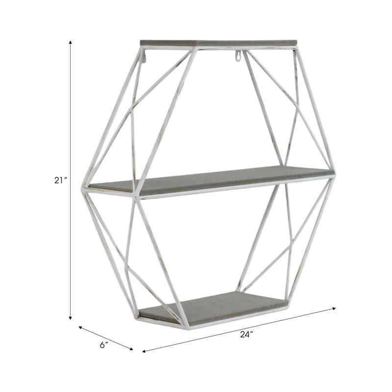 3-Tier Hexagon Wall Shelf