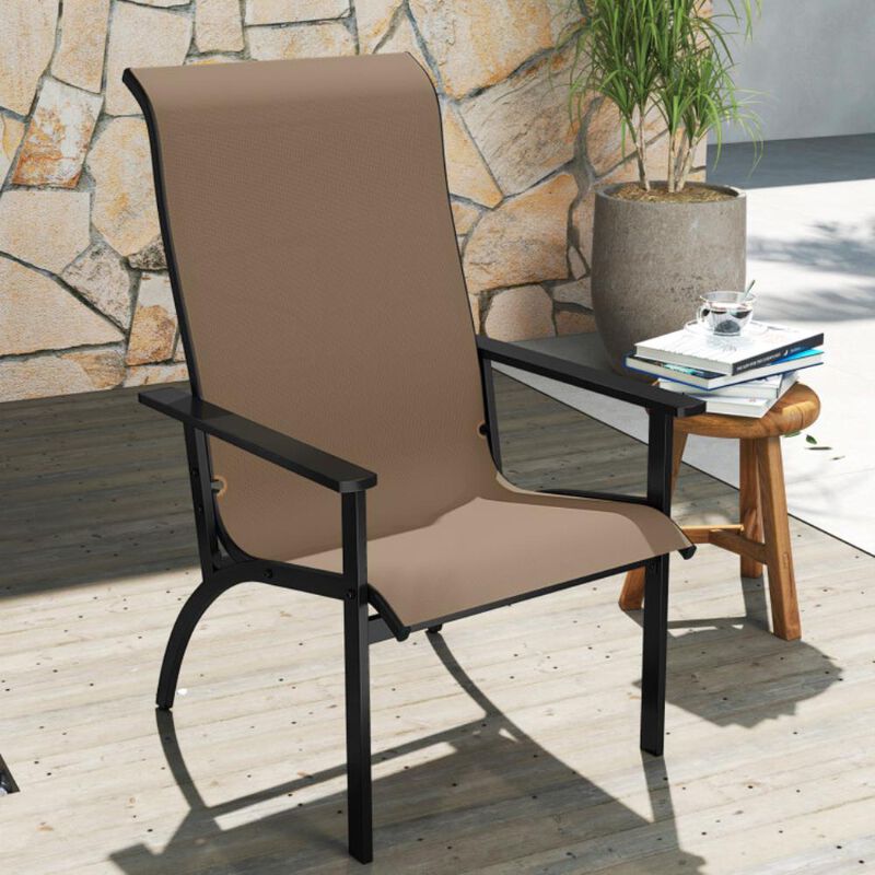 Hivvago Outdoor Adirondack Chair with High Back and Metal Frame for Porch Garden image number 1