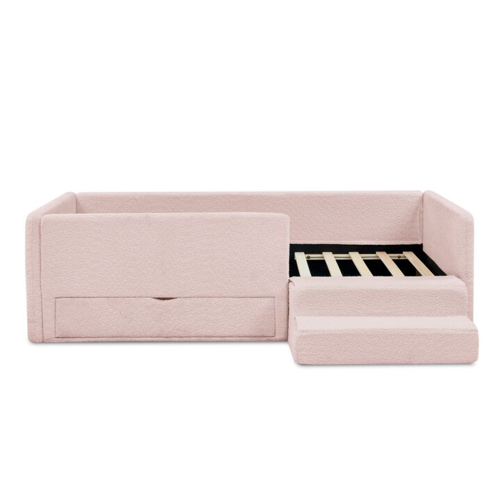 Josmok Multi-Functional Boucle Upholstered Toddler Bed