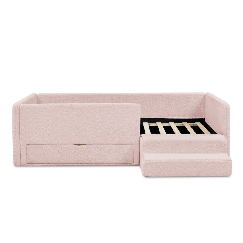 Josmok Multi-Functional Boucle Upholstered Toddler Bed image number 0