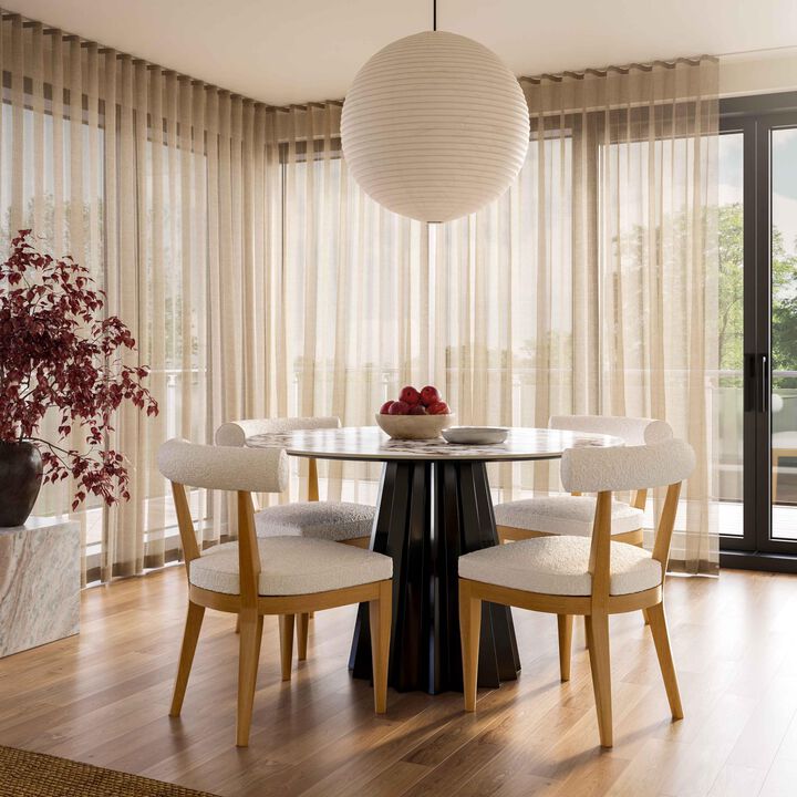 Casafoyer Palla Cream Performance Boucle Dining Chair