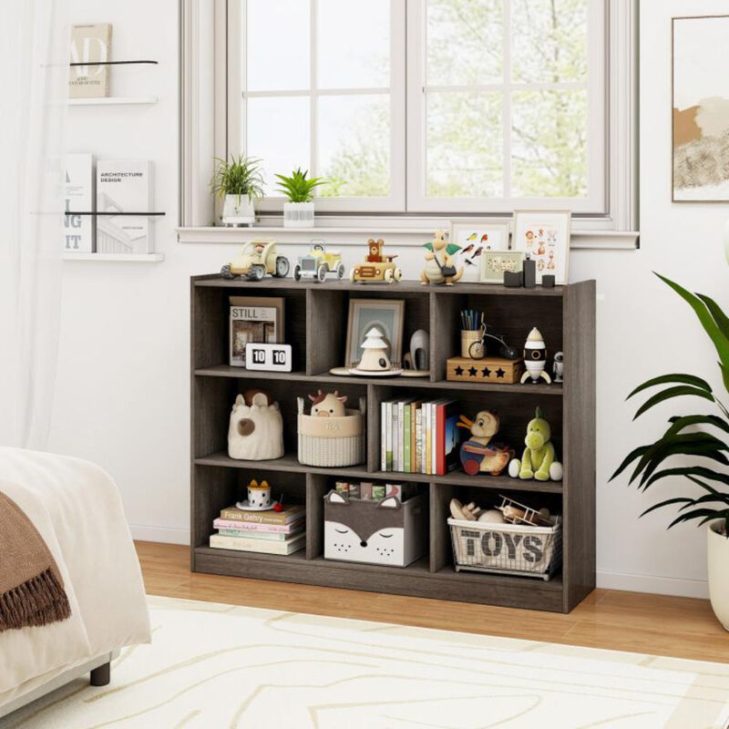 Hivvago 3-Tier Open Bookcase 8-Cube Floor Standing Storage Shelves