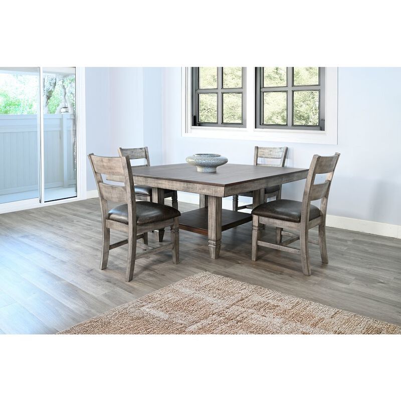 Sunny Designs Wendy Square Dining Table with Storage Shelf image number 1