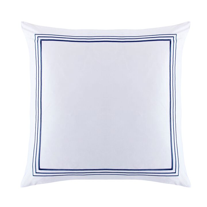 Border Embroidery Navy Euro Sham