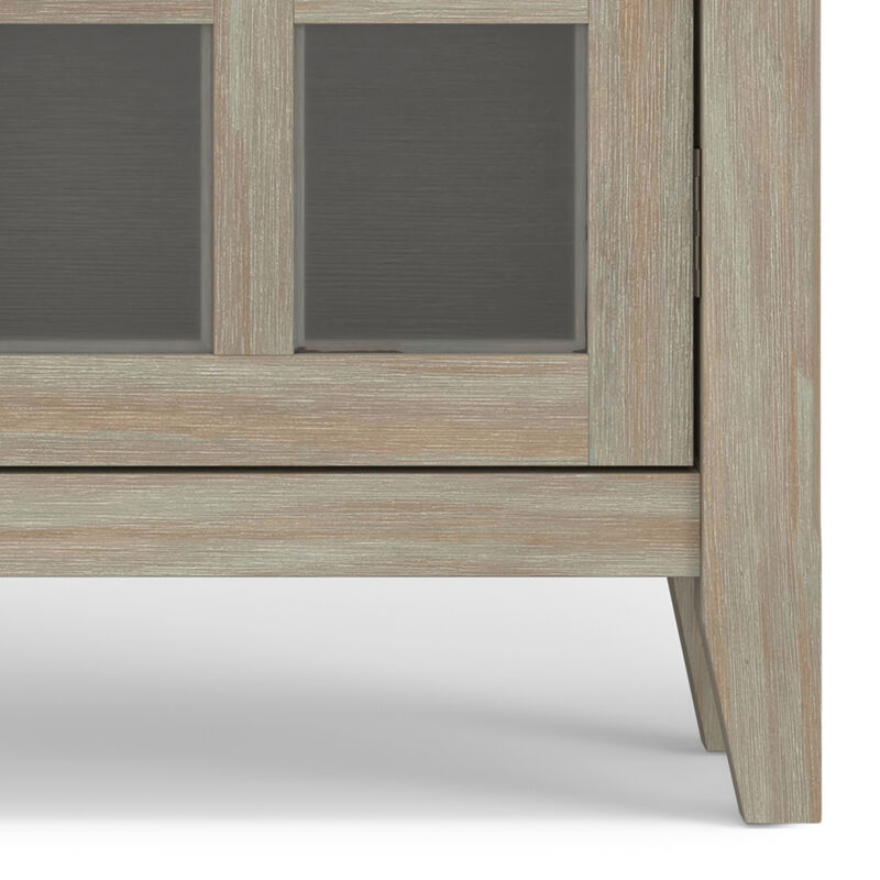 Acadian SOLID WOOD 36 inch Wide Transitional Entryway Hallway Storage Cabinet in Distressed Grey