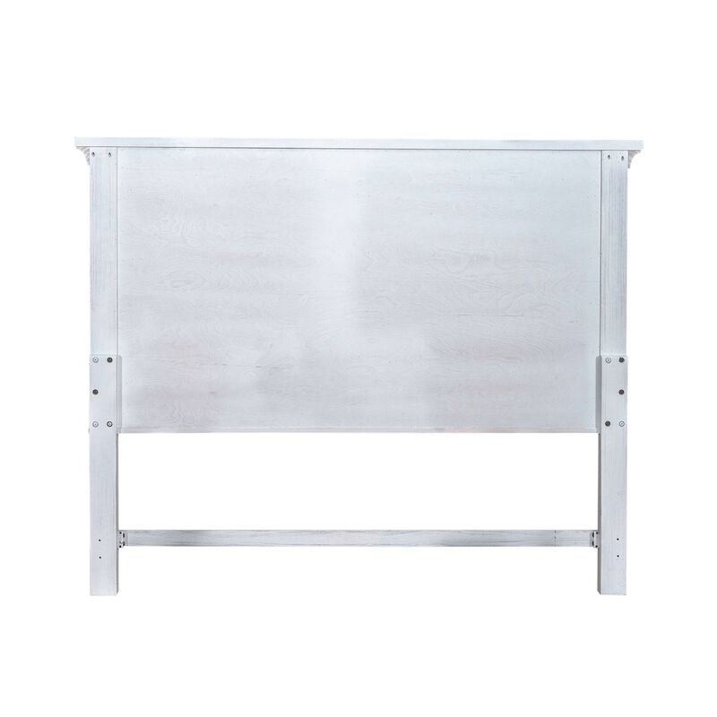 Liberty Furniture Queen Mansion Headboard for Bed Frame Cottage - Riverstone White & Tobacco image number 4